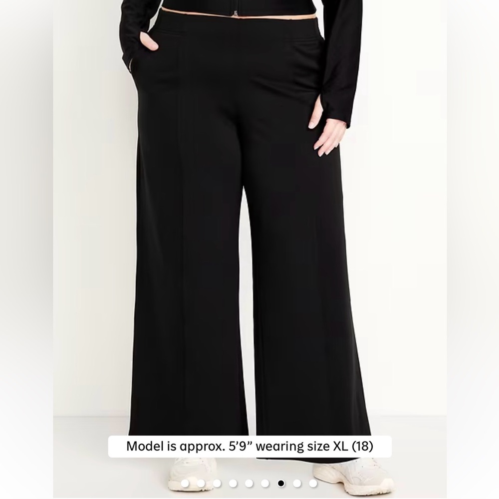 Old Navy High-Waisted PowerSoft Wide Leg Trouser Pants NWT Size XL Color Black
